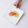 White Gold Ceramic Plate Square Tableware Western Steak Salad Tray Main Course Decorative Tableware Household Tray