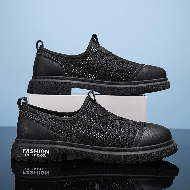 Casual Shoes Summer Outdoor Mesh Sneakers Men Trainers Non-slip Climbing Hiking Shoe Breathable Wear Resistant Thick Soled Shoes