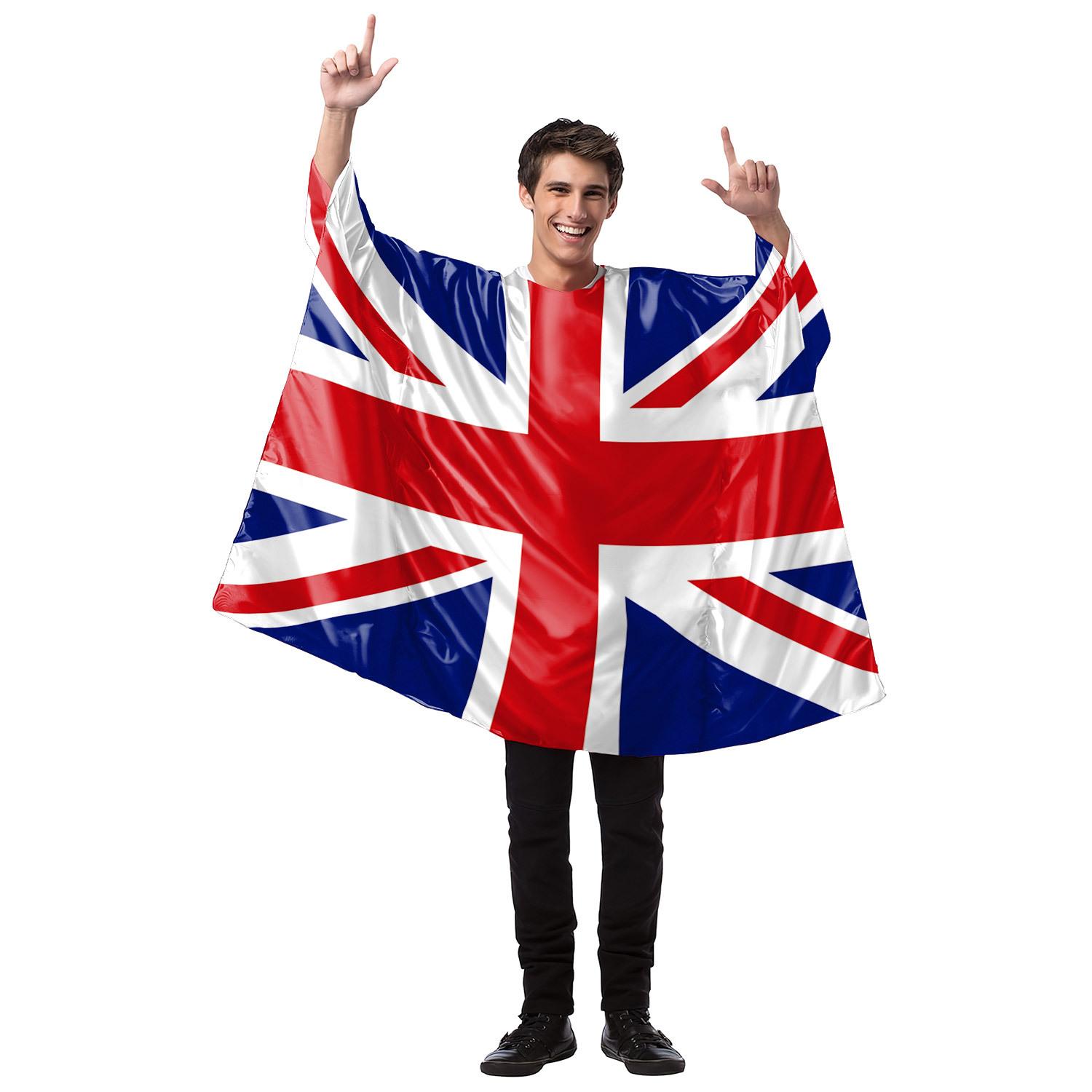 

Mardi Gras flag print costume, adults UK-M size синий