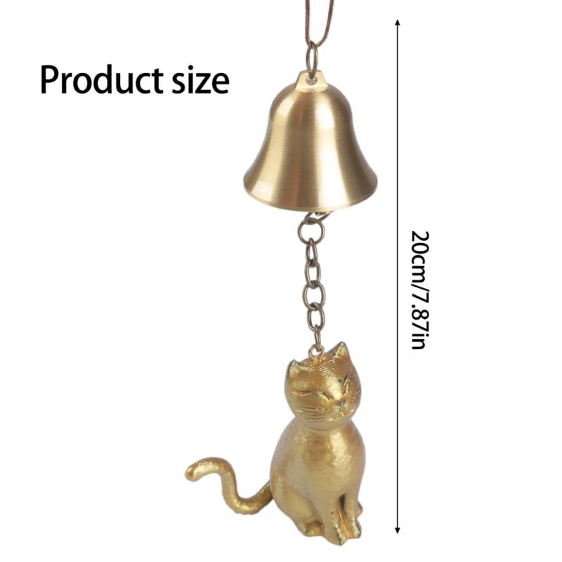 Bronze Finish Kitten Shape Wind Chimes with Durability Nylon Cords Perfect Gift for Kitten Lover Home Decoration