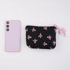 High-end Polyester Makeup Bag for Women Quilted Travel Cosmetic Bag Girls' Make Up Organizer Portable Little Bow Makeup Pouch