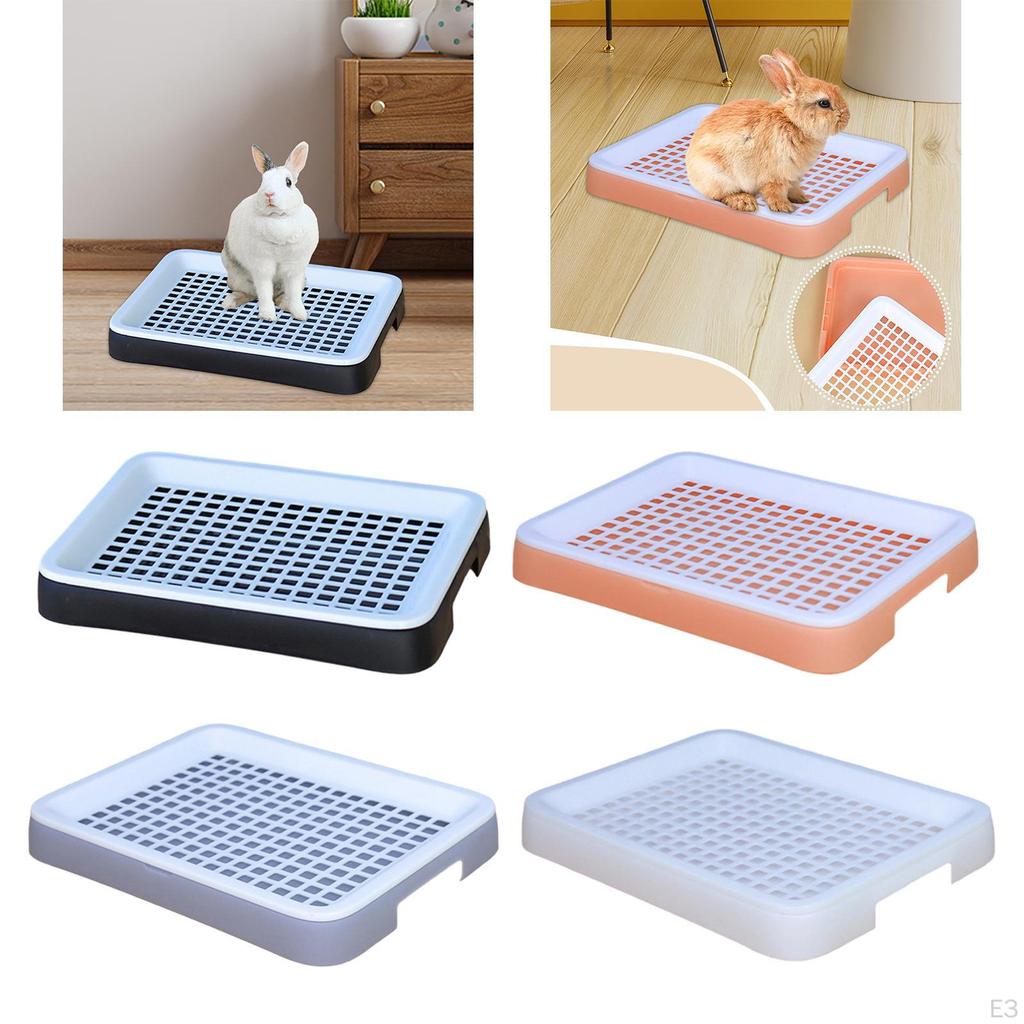 Litter Box Portable Toilet with Double Layer Grid Guinea Pig Tray Potty for Small Animals