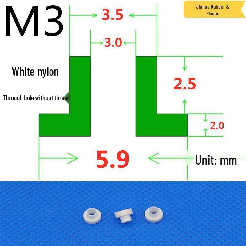 T-förmige Nylon-Dichtungsscheibe M3-M35 Gewinde Isolierabstandshalter