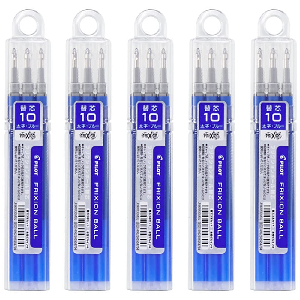 Pilot Frixion Ball 1.0mm Blue Refills 3-Pack X 5 LFBKRF30M3L Direct from Japan