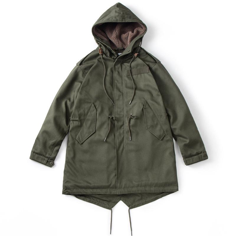 Мужская ретро хлопковая ветровка-парка с капюшоном XXL