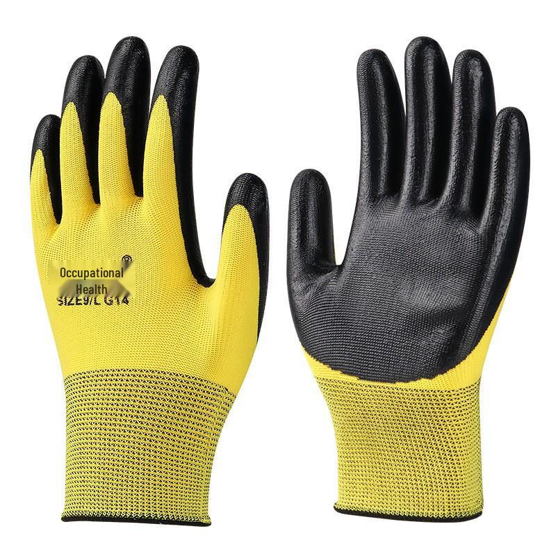 Foam Grip Non-Slip Latex Work Gloves for Men & Women - Breathable, Wear-Resistant Rebar Construction Safety Gloves