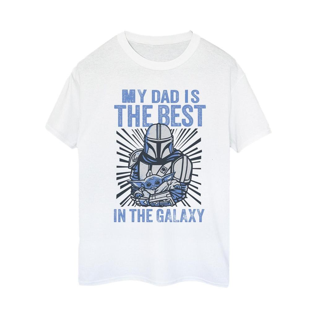 Star Wars Womens/Ladies Mandalorian Best Dad Cotton Boyfriend T-Shirt