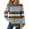 Women's Striped Print Round Neck Long Sleeve Loose Casual Top