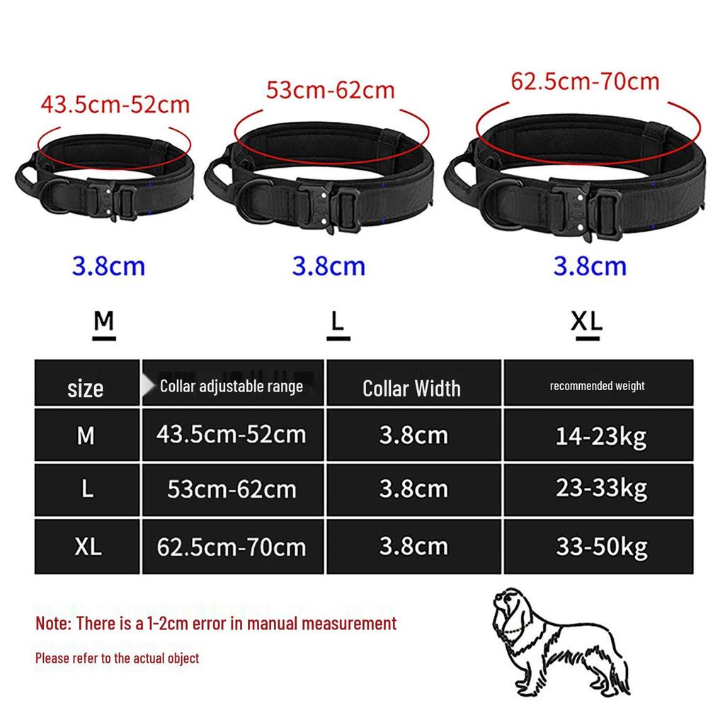 Tactical Military Nylon Dog Collar and Leash Harness for Medium To Large Pets
