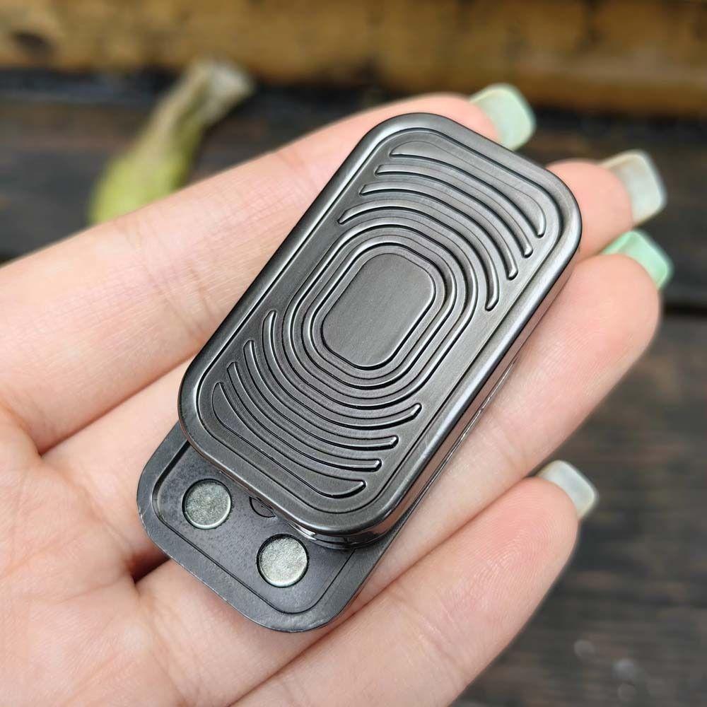 Hand Spinner Push Card Magnetic Triple Push Metal Fidget Toy Creative Fidget Slider  ADHD Autism