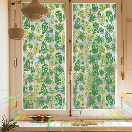 Window Decals Plant Vine Design Double-Sided Visibility Electrostatic Adsorption Glass Sticker Home Shop Decoration