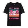 Loves Axolotls Tshirt Plain Autumn Cotton Male Tops  Tees TShirt Kawaii Axolotls Tshirts Anime T Shirts