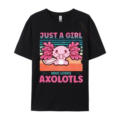 Loves Axolotls Tshirt Plain Autumn Cotton Male Tops Tees TShirt Kawaii Axolotls Tshirts Anime T Shirts