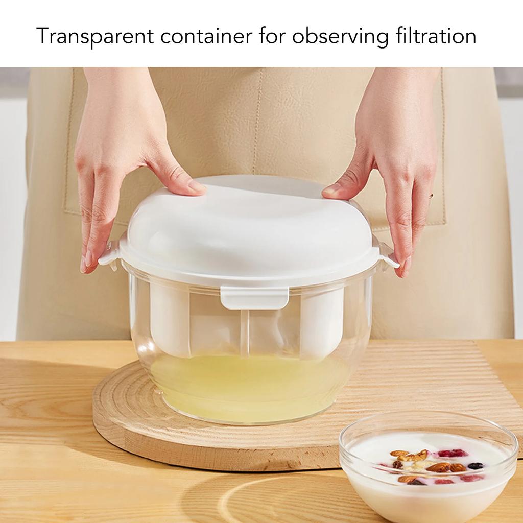 Yogurt Whey Separator Round Large Capacity Efficient Fine Mesh Yogurt Maker Filter for Home Kitchen Yogurt Whey Strainer