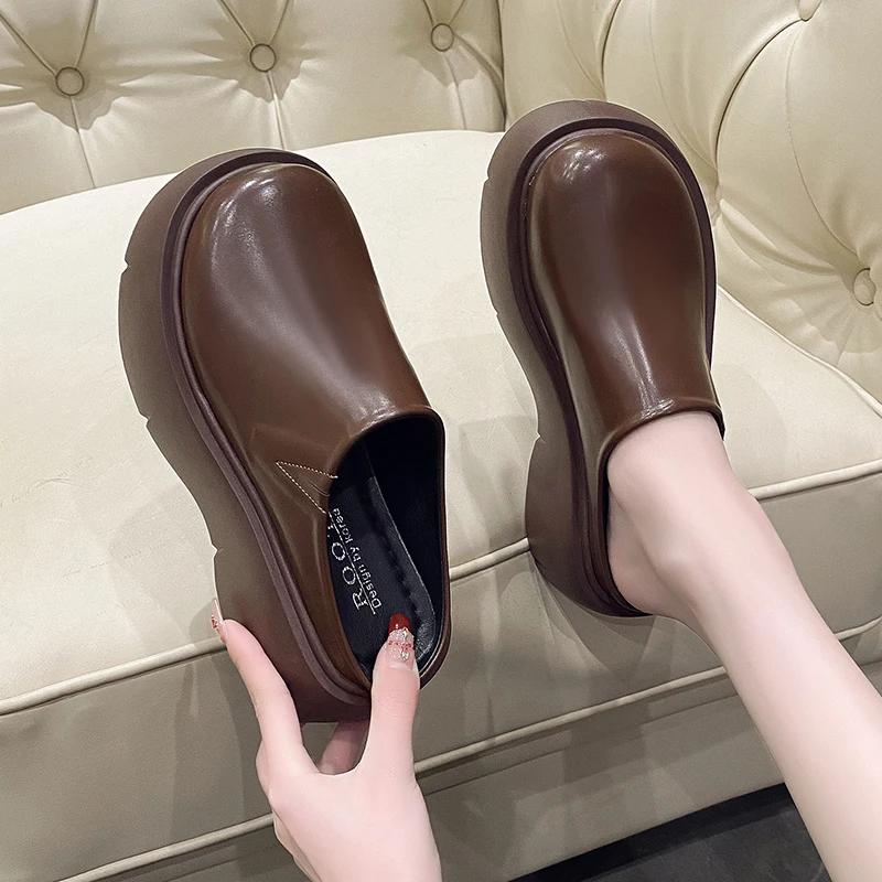 fashion Print Random High Heels Slippers Mules Women Shoes Platform Sandals Summer Flip Flops 2024 Designer New Pumps Brand Femme Slides