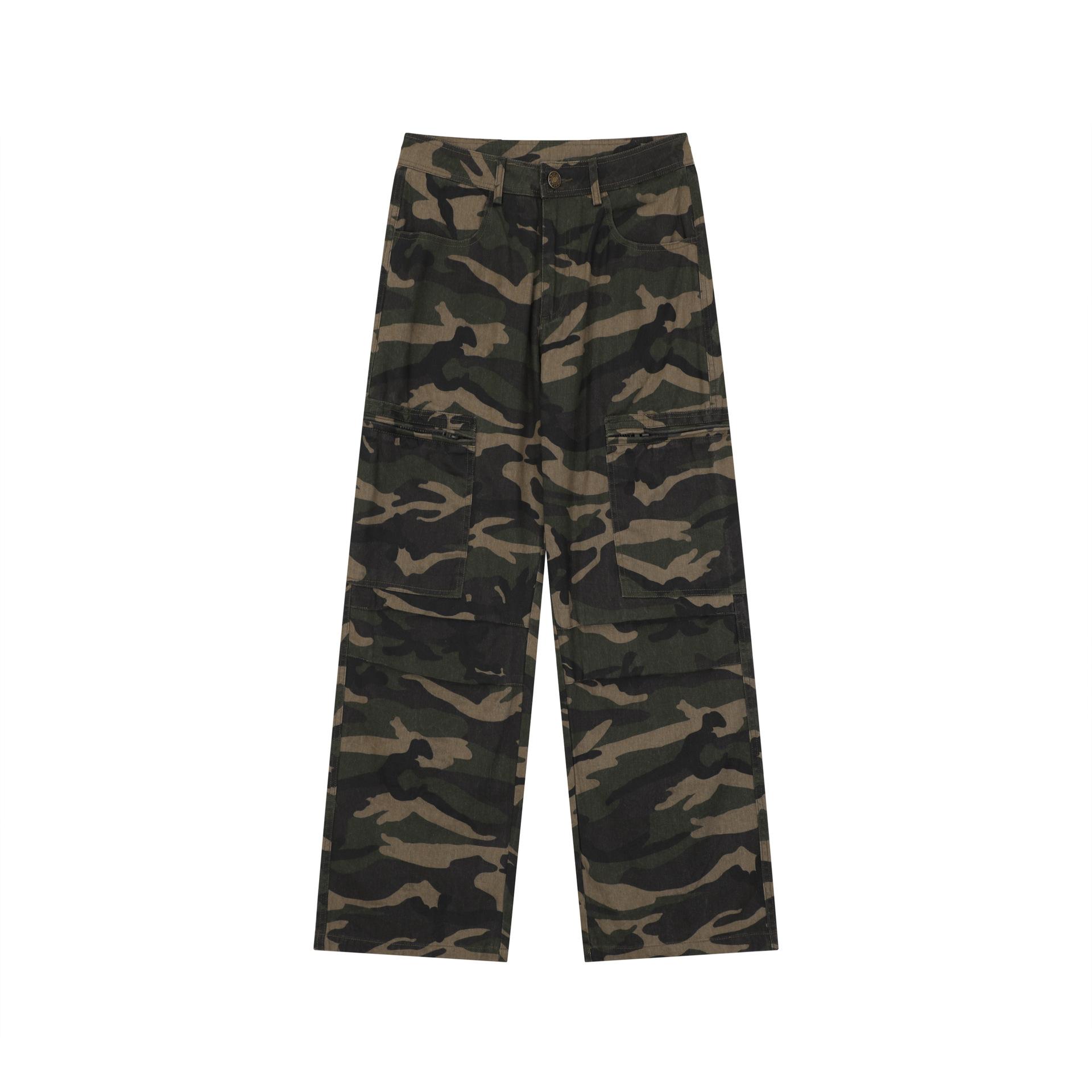 

Американські камуфляжні робочі штани Чоловічі ретро Модні брендові повсякденні штани з великою кишенею Вільні камуфляжні штани Жіночі XL камуфляжний