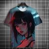 Summer Harajuku Anime Girl Graphic T Shirt For Men 3D Print Fashion Loose Short Sleeve Tops Kawaii Cool Street Style Y2k Tops