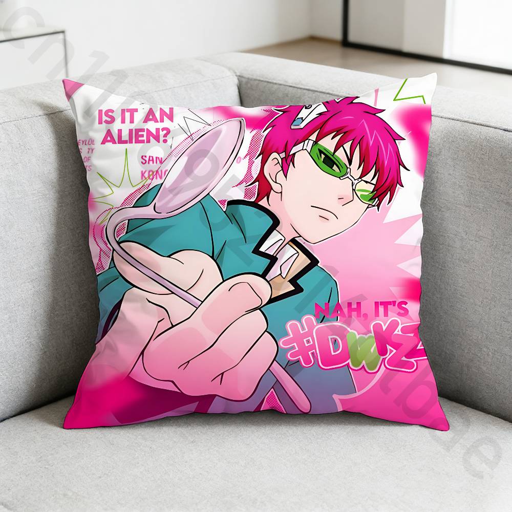 

SSaiki K DDisastrous LLife pillowcase casual style decoration suitable for home decoration excluding pillow core 30x30cm