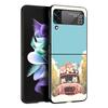 Schattige Cartoon Hond Kat Voertuig Telefoonhoesje Voor Samsung Galaxy Z Flip3 Flip4 Flip5 Case Voor Z Flip 3 4 5 6 7 Harde Vouwbare Cover