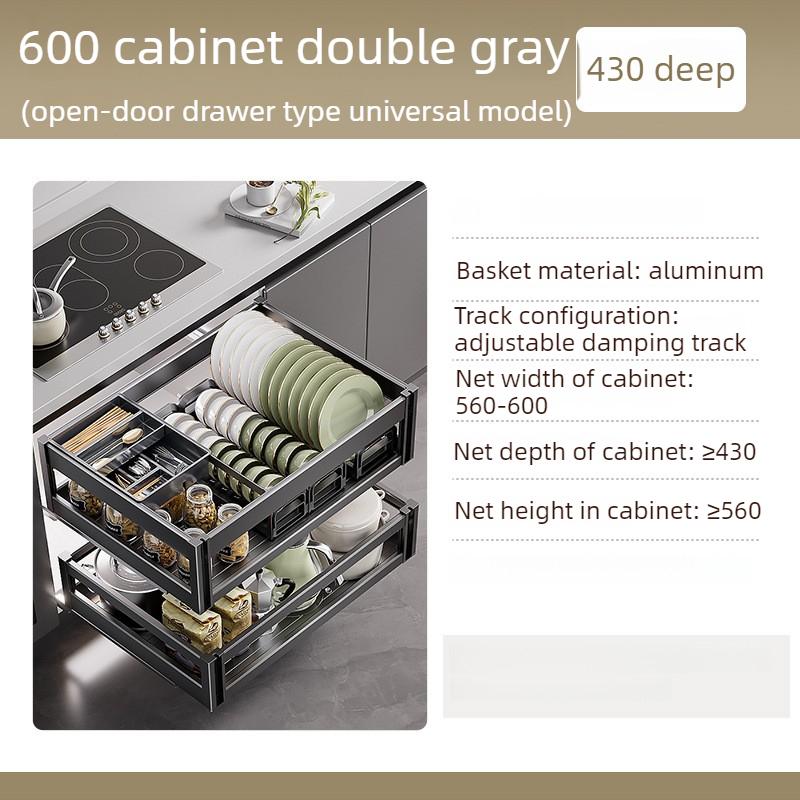 

Pull Out Kitchen Cabinets Sliding Baskets Aluminum Large Organizer Rack for Closet Dishes Cabinet Storage Organizer Furniture
