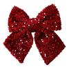 Christmas Bow Red Green Ribbon Bow Xmas Tree Decor Sequined Bow for Windows Doors Gift Wrapping Festive Holiday Decor
