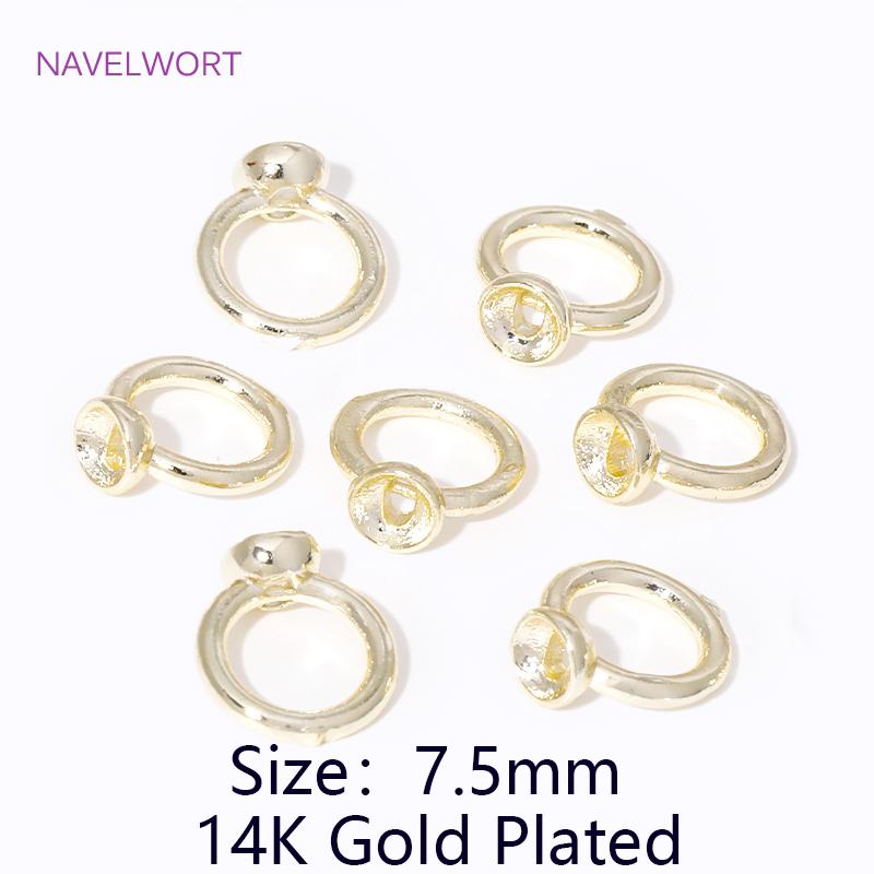 18K Gold Plated Brass Crimp Beads,End Caps For Jewelry Making,Clam Shell Bead Tip Crimp Ends Beads,DIY Bracelets Accessories
