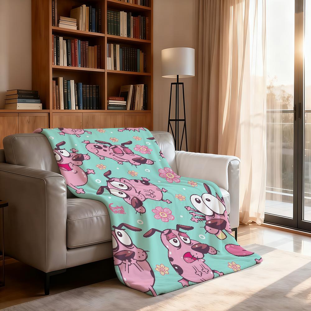 Kawaii Cartone Animato C CORAGGIO T Il C Codardo D Cani Coperta Per Morbida Coperta da Lanciare per Picnic Letto Divano Casa Camera da Letto Calda Confortevole
