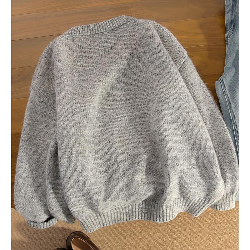 Women's Cartoon Pattern V-Neck Long Sleeve Sweater