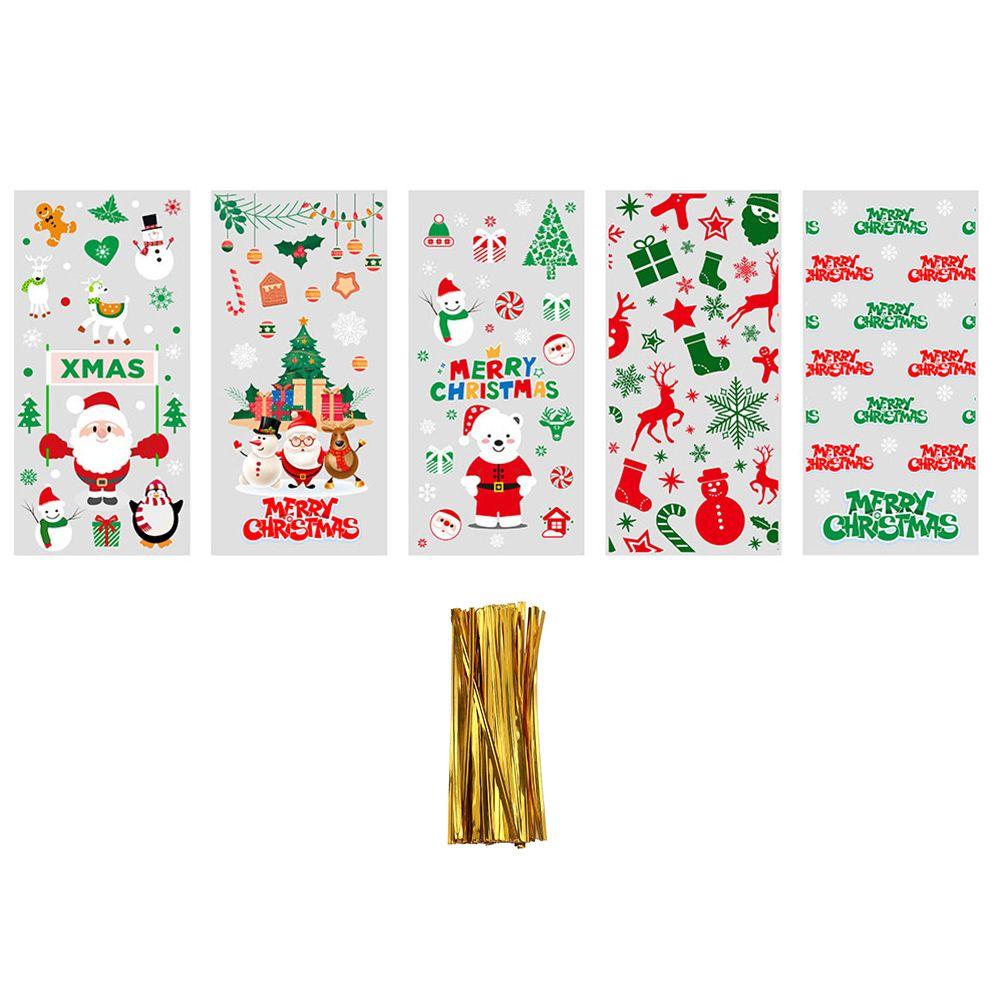 

Різдвяні товари Дід Мороз Сніговик Целофанові різдвяні пакети для цукерок Печиво Зберігання Випічка Пакування SetB