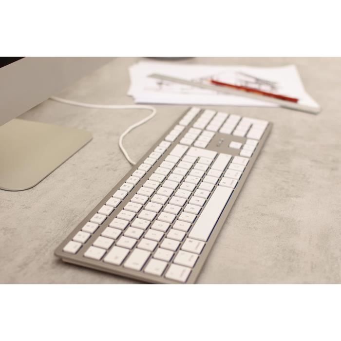 Clavier - cherry - kc 6000c for mac - filaire usb-c - blanc-argent - qwertz
