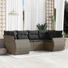 Vidaxl 6-Cz. Ensemble de Meubles de Jardin Avec Coussins, Gris, Polyrotin