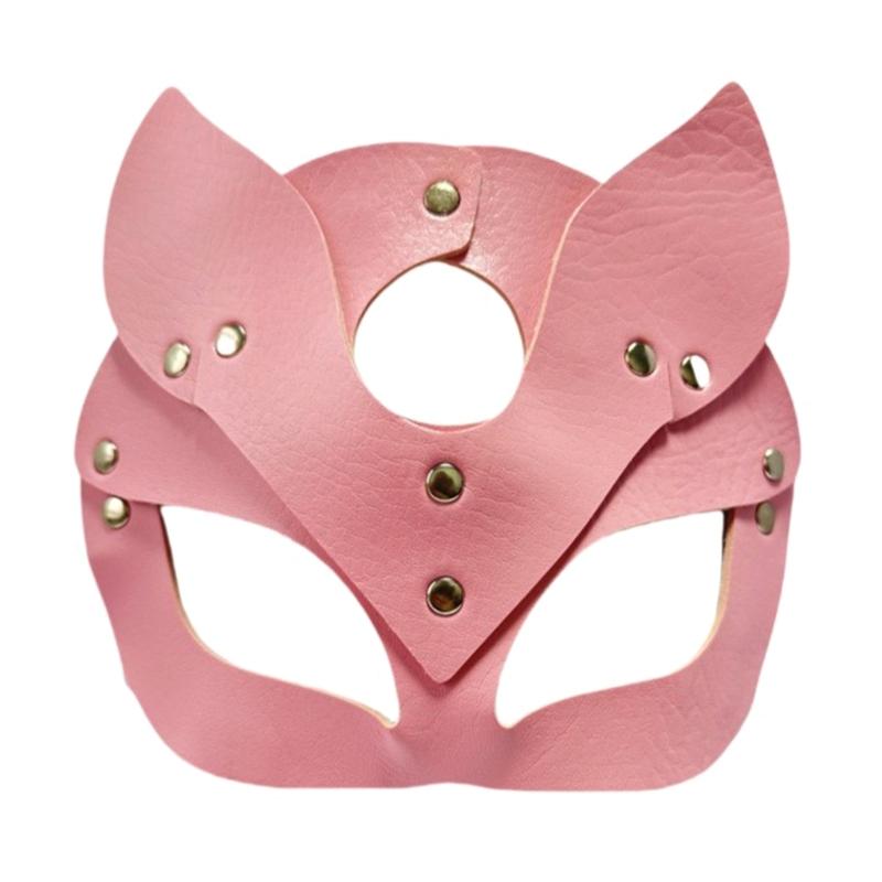 Elegante Catwoman Kostümmaske Premium PU-Leder Atmungsaktives Design für Maskenbälle Partys Rollenspiele