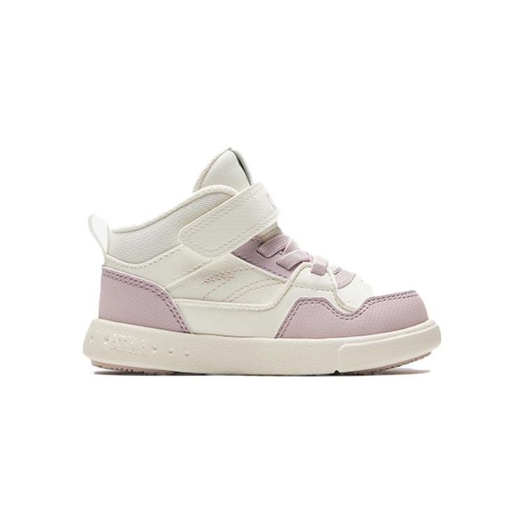 Anta Kids Velcro Non-Slip Shock Absorbing High-Top Walking Shoes Baby Shoes White Pink A322410007-1