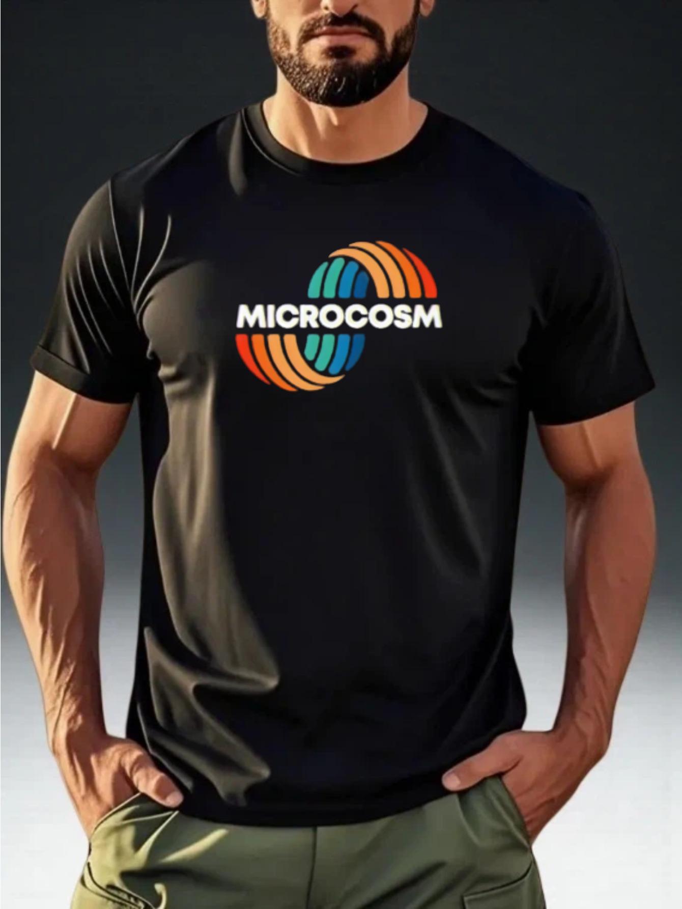 

Men S Short-Sleeve T-Shirt Featuring a Vibrant Geometric Logo Print S