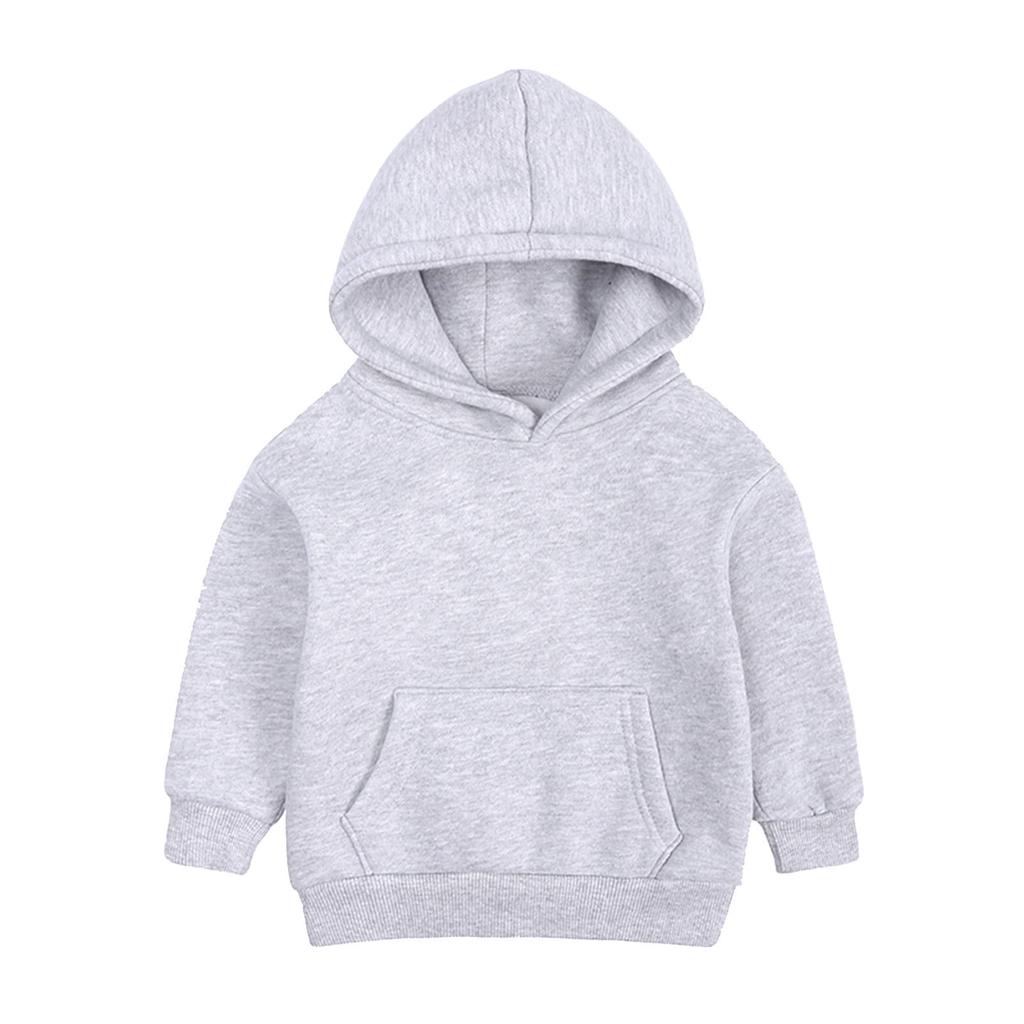 Kids Solid Color Hoodie Pullover Casual Loose Fit Long Sleeve Hooded Sweatshirt for Children Boys and Girls Soft Comfortable Fabric