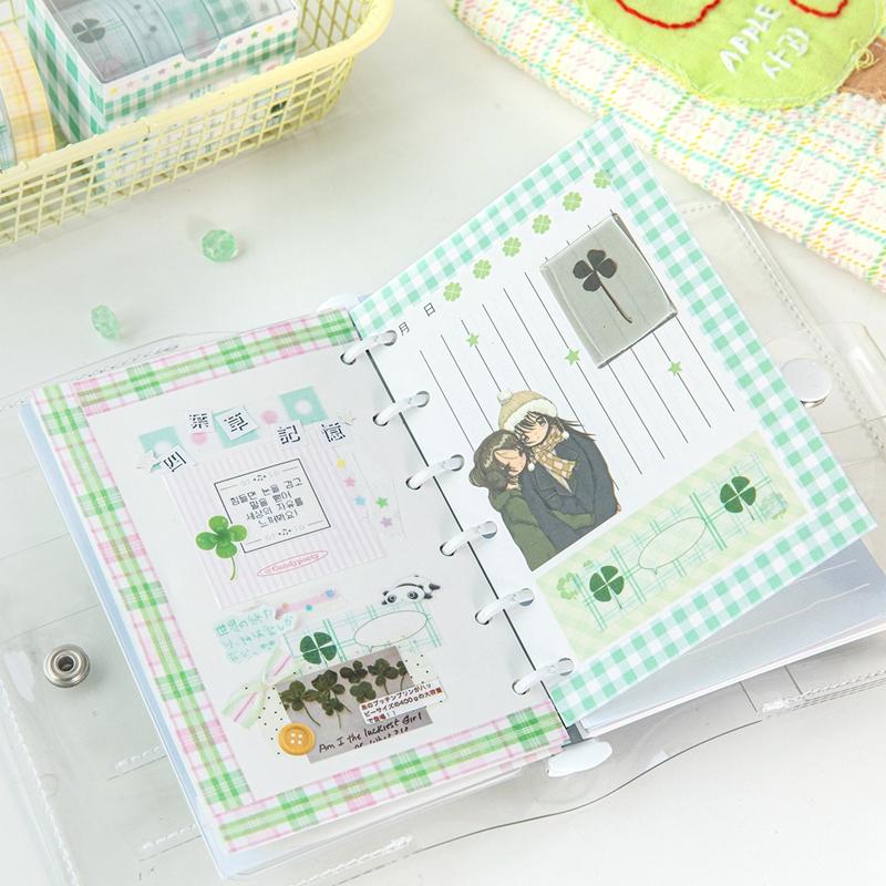 5roll/set Cute Colorful Basis Decoration Tape Planner Handbook DIY Scrapbooking Journal Collage Material Washi Tape