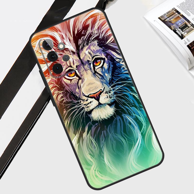 Lion Animal Case For Samsung Galaxy A55 A35 A15 A56 A36 A26 A16 A06 A54 A34 A14 A12 A22 A32 A52 A13 A53
