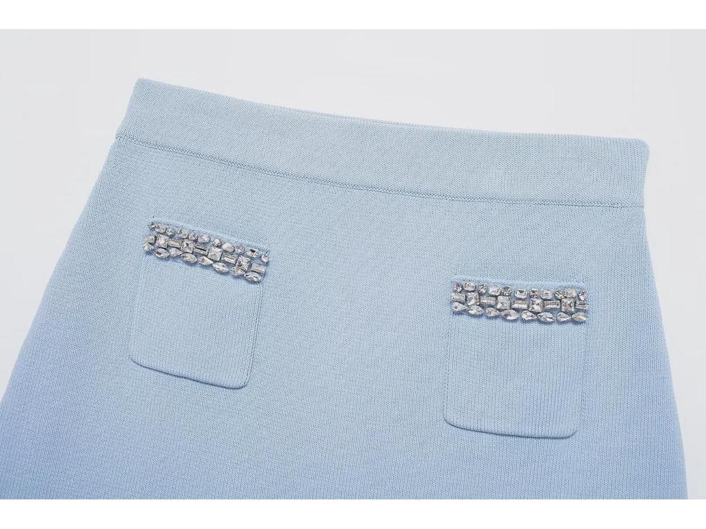 Early Autumn Women's Knitted Jacket & Hip Skirt with Suit Jewelry