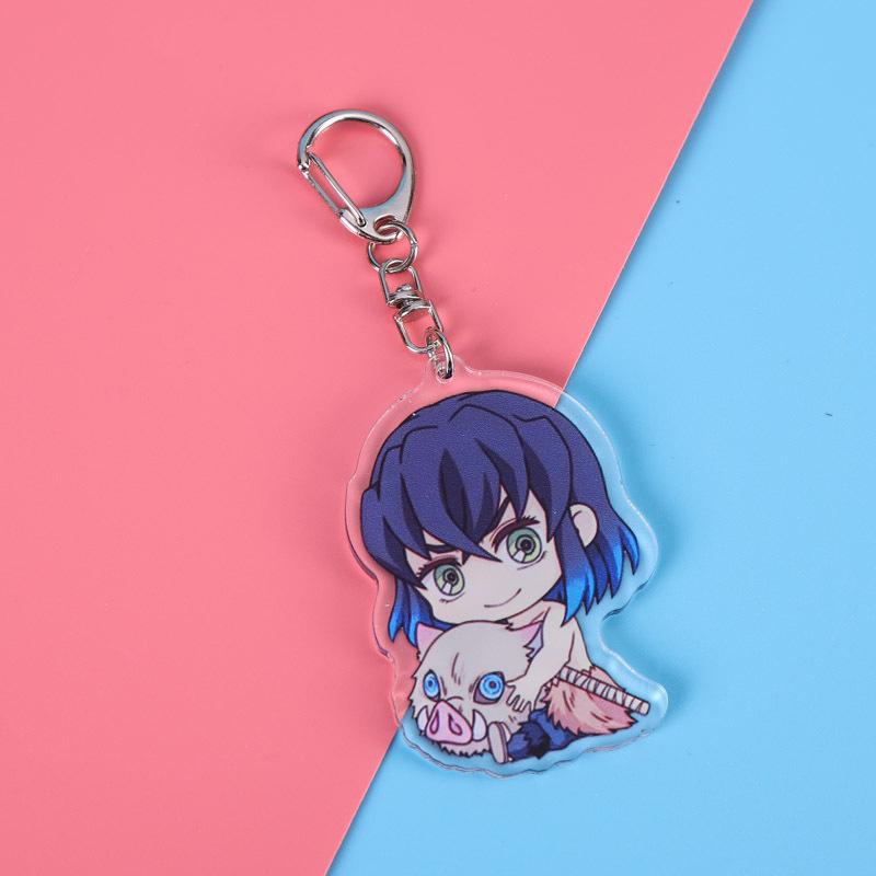 Juego de llaveros acrílicos del anime Demon Slayer con Kanao, Nezuko, Shinobi, Mitsuri y Tanjiro