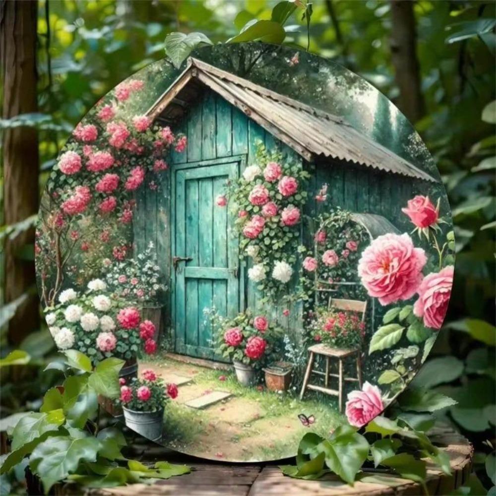 Vintage Floral Metal Wall Art Sign Rustic Home Decor Garden Shed HD Print