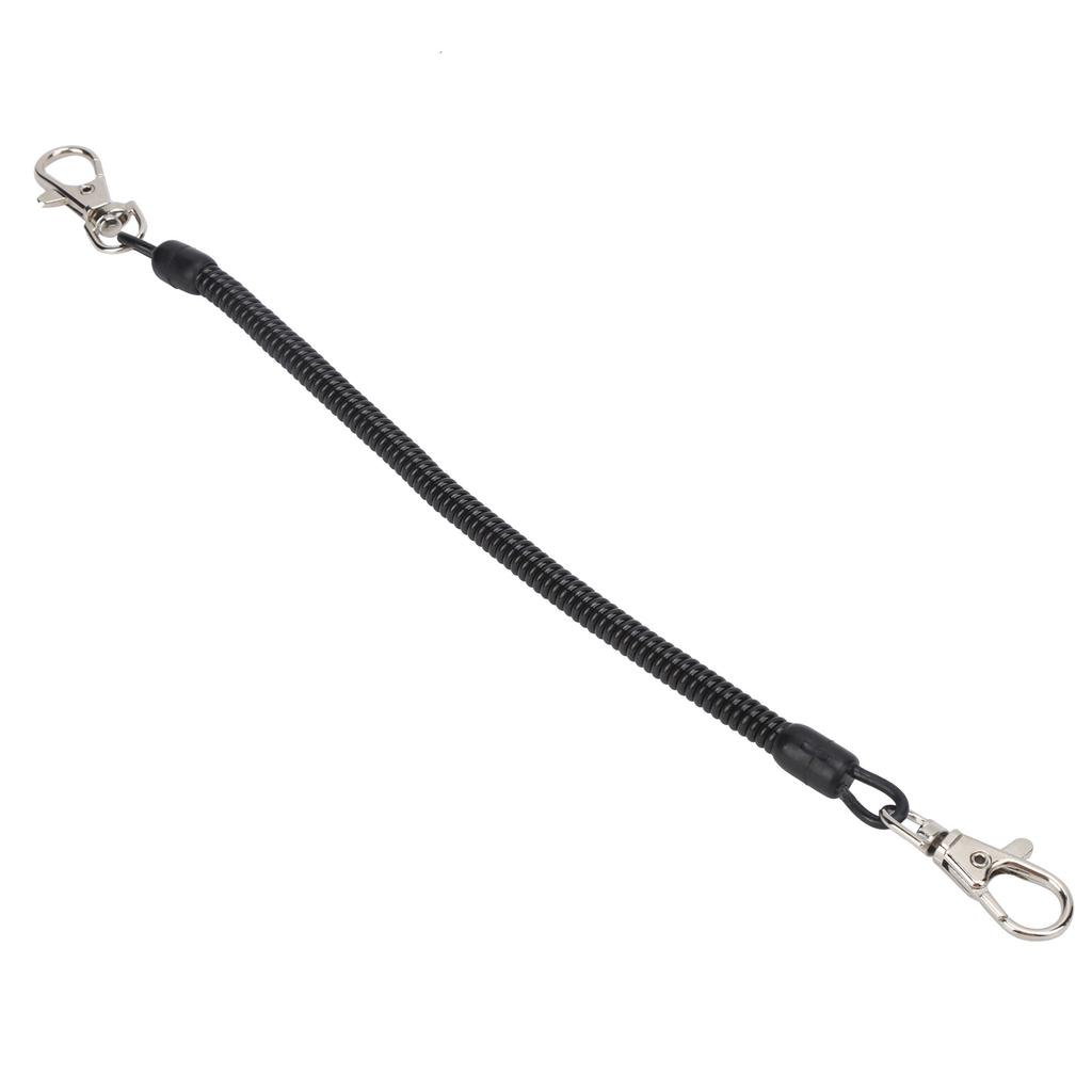 Angelschnur Spiralkabel Kunststoff Camping Einziehbar Sicherheitsseil Draht mit Karabinern
