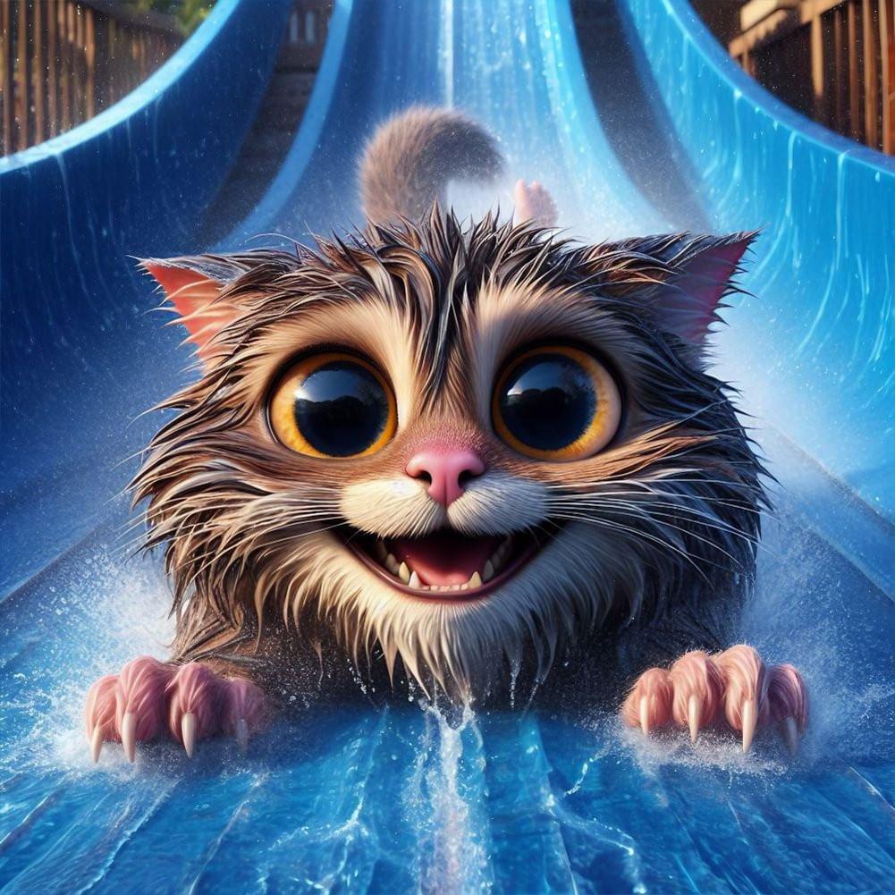 

5D DIY Алмазная картина Кошка, прекрасное животное, вышивка крестом, картина, стразы, алмазная вышивка, полный квадрат, домашний декор Full Round 20x20CM