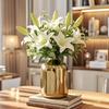 Golden Metal Vase for Home & Office Decor | Flower Vase for Living Room, Dining Table & Corner Decor | Elegant Home Decoration