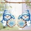 Stylish Snowman Ear Jewelry Acrylic Texture Party Earrings Fashion Geometric Pendant Accessories for Party and Daily
