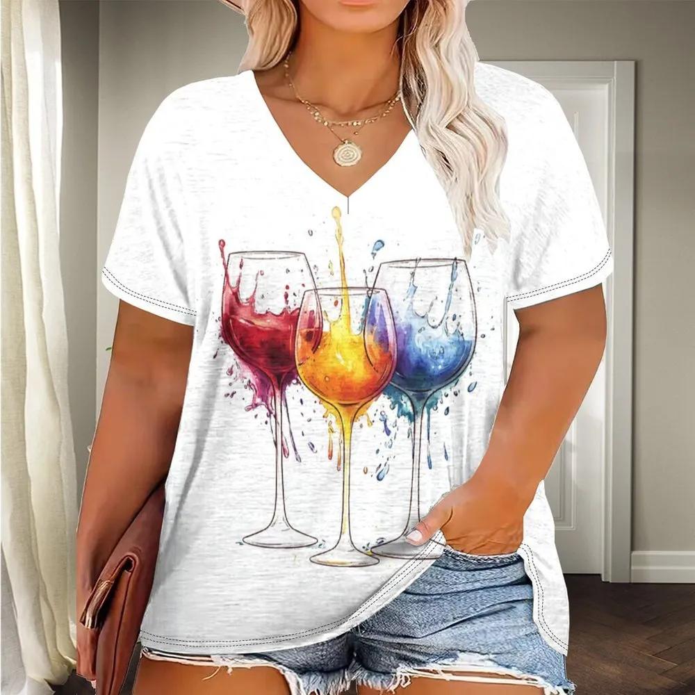Casual Simple Women's V-neck Top Fashionable Short Sleeve Versatile Loose T-Shirts Women’s