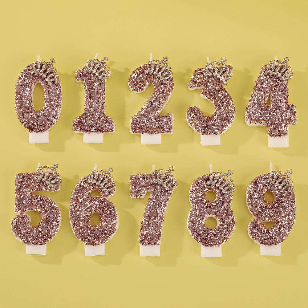 Glitter Number Candle: First Birthday Cake Decoration Prop