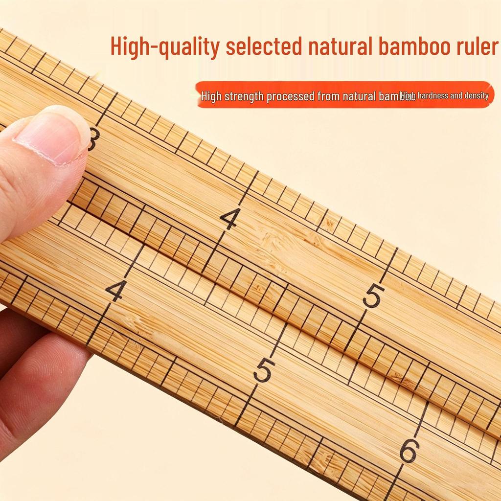 High-Quality Dual-Scale Bamboo Tailor's Ruler for Hanfu Cutting