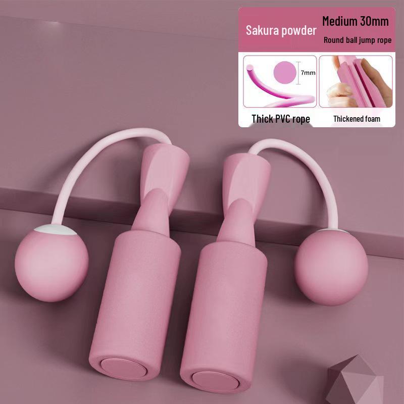 Dual-Use Cordless Weighted Jump Rope with Large Ball for Indoor Fitness