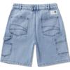 Li Ning Washed Vintage Mid-Rise Comfortable Versatile Straight-Leg Denim Shorts Men shorts Light-Blue AJSU013-1