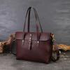 Compact Genuine Leather Computer Bag, Large Capacity Handbag for Briefcases, Single Shoulder Bag with Armpit Strap